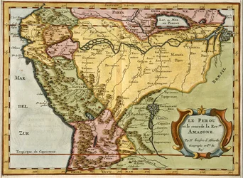 Amazonin altaan kartta, 1680 (käsinvärinen kaiverrus)